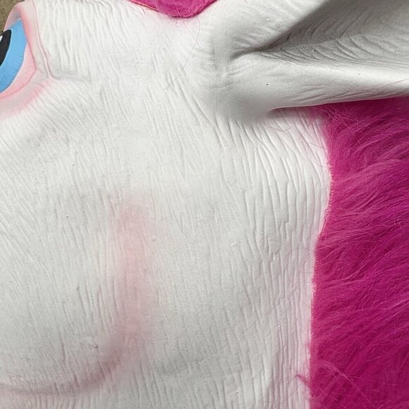 Unicorn Mask Halloween Costume Party Latex Mask Adult OS White Pink Hair COSPLAY - Picture 7 of 7